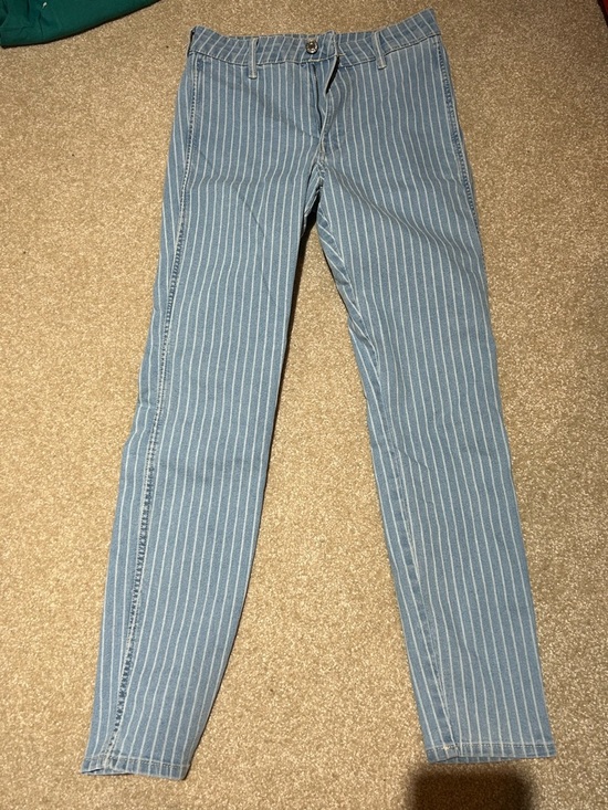 H&M Denim - H&M Light Blue Pinstripe Skinny Jeans